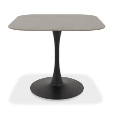 Carter Grey Ceramic Square Bistro Table with Black Base