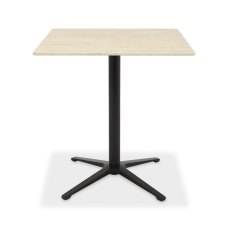 Baxter Beige Ceramic Square Bistro Table with Black Base