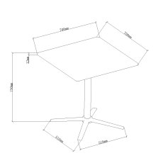 Baxter Beige Ceramic Square Bistro Table with Black Base