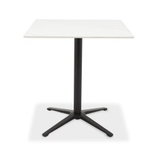 Baxter White Ceramic Square Bistro Table with Black Base