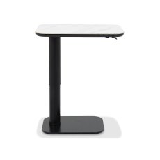 Riley White Ceramic Gas Lift Adjustable Sofa Table