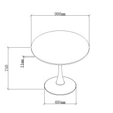 Mason Matt Beige Ceramic Circular Bistro Table With Black Base