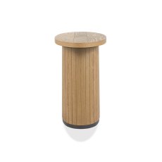 Astra Rustic Oak & Peppercorn Oval Lamp Table