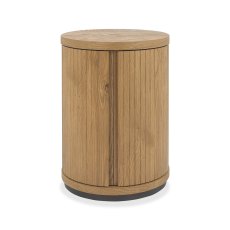 Astra Rustic Oak & Peppercorn Round Lamp Table