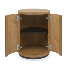 Astra Rustic Oak & Peppercorn Round Lamp Table
