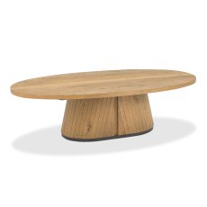 Astra Rustic Oak & Peppercorn Oval Coffee Table