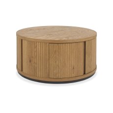 Astra Rustic Oak & Peppercorn Round Coffee Table