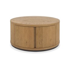Astra Rustic Oak & Peppercorn Round Coffee Table