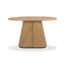 Astra Rustic Oak & Peppercorn Oval Console Table