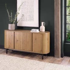 Astra Rustic Oak & Peppercorn Wide Sideboard