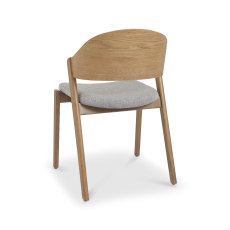 Astra Rustic Oak Ply Back Chair in Grey Fabric