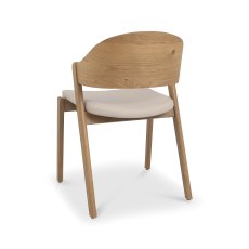 Astra Rustic Oak Ply Back Chair in Ivory Bonded Leather