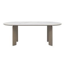 Nova Grey Oiled Oak 6 Seater Table with Monte Blanco Ceramic Top