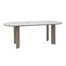 Nova Grey Oiled Oak 6 Seater Table with Monte Blanco Ceramic Top