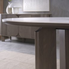 Nova Grey Oiled Oak 6 Seater Table with Monte Blanco Ceramic Top