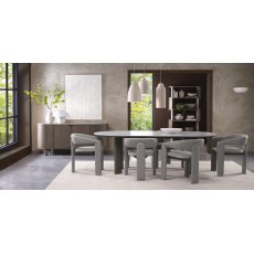Nova Grey Oiled Oak 6 Seater Table with Monte Blanco Ceramic Top
