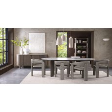 Nova Grey Oiled Oak 6 Seater Table with Monte Blanco Ceramic Top