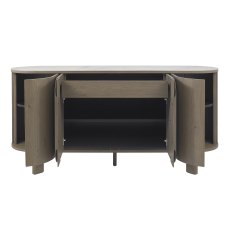 Nova Grey Oiled Oak Wide Sideboard with Monte Blanco Ceramic Top