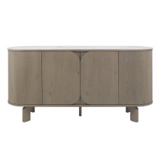 Nova Grey Oiled Oak Wide Sideboard with Monte Blanco Ceramic Top