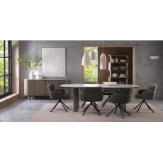 Nova Grey Oiled Oak Wide Sideboard with Monte Blanco Ceramic Top