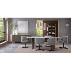 Nova Grey Oiled Oak Wide Sideboard with Monte Blanco Ceramic Top