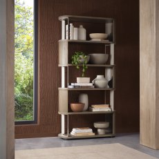 Nova Grey Oiled Oak Open Display Unit