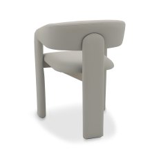 Nova Grey Oiled Oak Upholstered Chair - Grey Bonded Leather