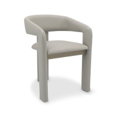 Nova Grey Oiled Oak Upholstered Chair - Grey Bonded Leather