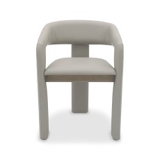 Nova Grey Oiled Oak Upholstered Chair - Grey Bonded Leather
