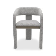 Nova Grey Oiled Oak Upholstered Chair - Grey Fabric