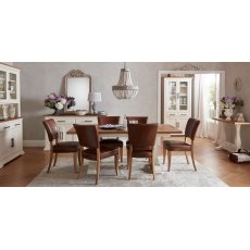 Rivera Rustic Oak Tan Faux Leather Dining Chairs
