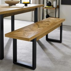 Lowry Rustic Oak Bench