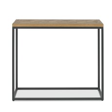 Lowry Rustic Oak & Peppercorn Narrow Console Table