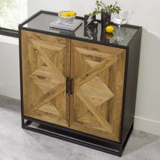 Lowry Rustic Oak Drinks Cabinet