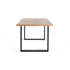 Ramsay U Leg Oak Effect 6 Seater Dining Table & 4 Mondrian Grey Velvet Fabric Chairs