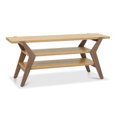 Henley Oak & Light Weathered Oak Open Media Unit