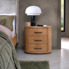 Astra Knotty Oak & Weathered Oak 3 Drawer Bedside Table