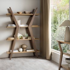 Henley Oak & Light Weathered Oak Open Display Unit