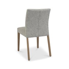 Henley Light Weathered Oak Upholstered Chairs in Grey Fabric