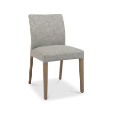 Henley Light Weathered Oak Upholstered Chairs in Grey Fabric