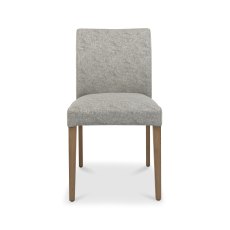 Henley Light Weathered Oak Upholstered Chairs in Grey Fabric