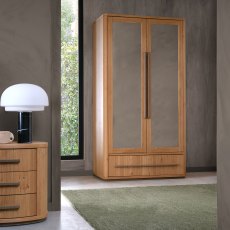 Astra Knotty Oak & Weathered Oak Double Wardrobe