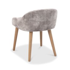 Astra Knotty Oak & Weathered Oak Stool - Pearl Velvet Fabric