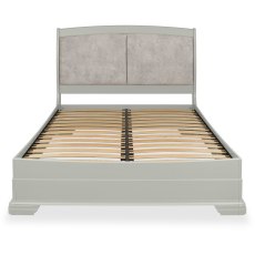 Amara - Blue Grey Pearl Velvet King Bed Frame 150cm Amara - Blue Grey Pearl Velvet King Bed Frame 150cm