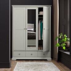 Amara - Blue Grey Triple Wardrobe