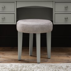Amara - Blue Grey Vanity Stool in Pearl Velvet
