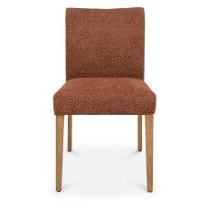 Alto - Rustic Oak Dining Chair in Auburn Fabric (Pair)