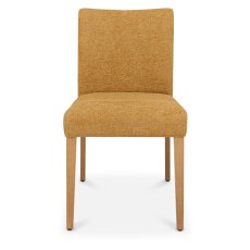 Alto - Rustic Oak Dining Chair in Mustard Fabric (Pair)