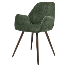 Zoran - Dining Chair in Green Chenille Fabric (Pair)