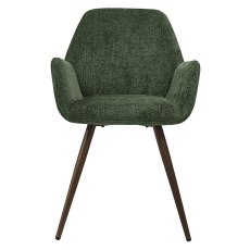 Zoran - Dining Chair in Green Chenille Fabric (Pair)